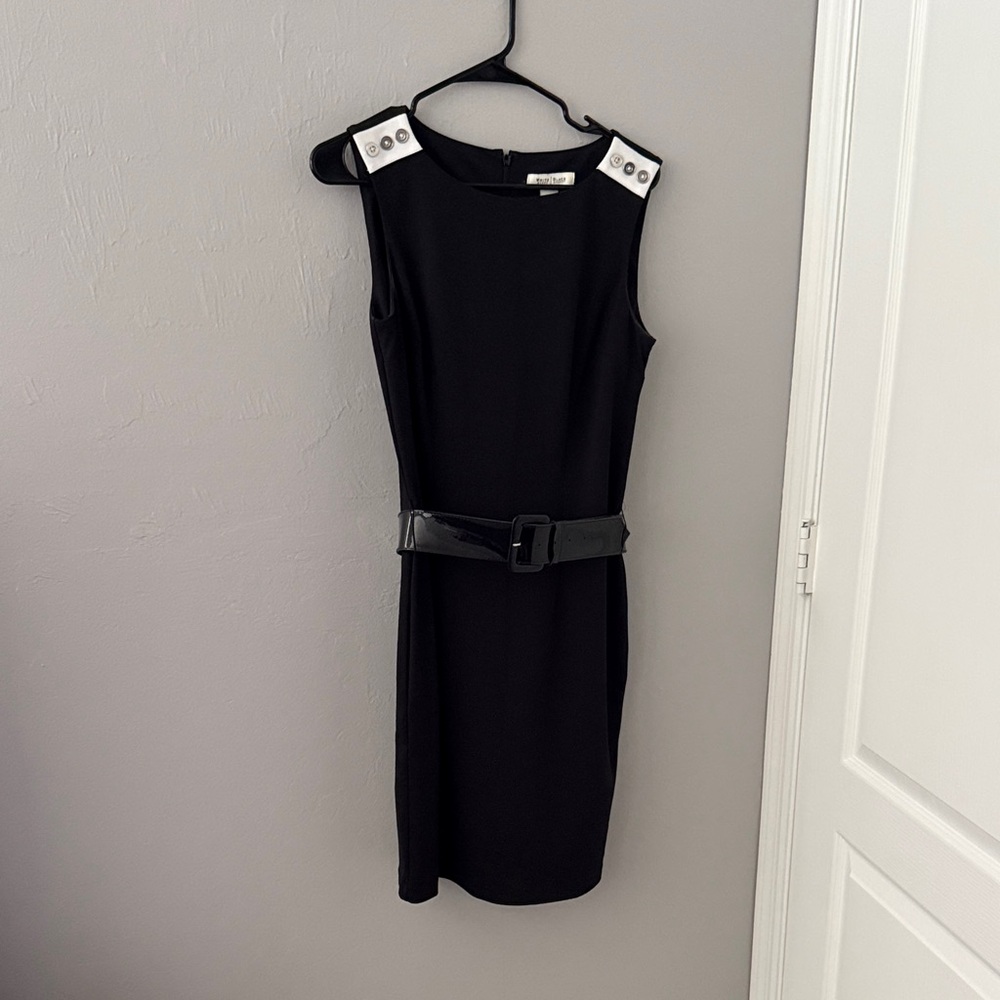 White House Black Market Black Dress with Belt